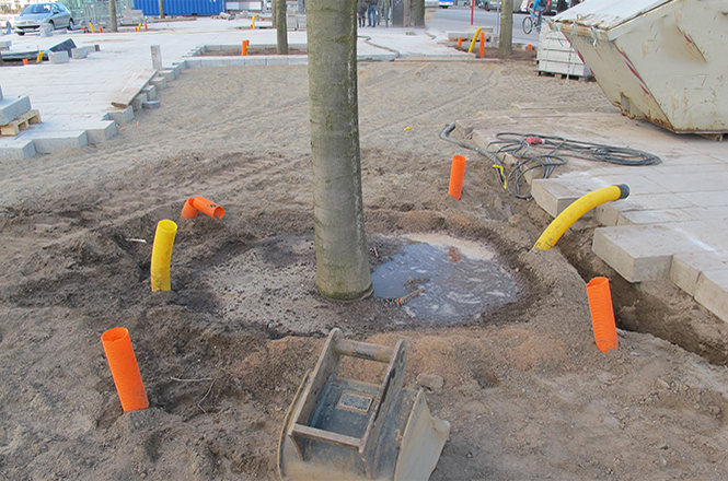 Handling of trees and shrubs on the construction site
