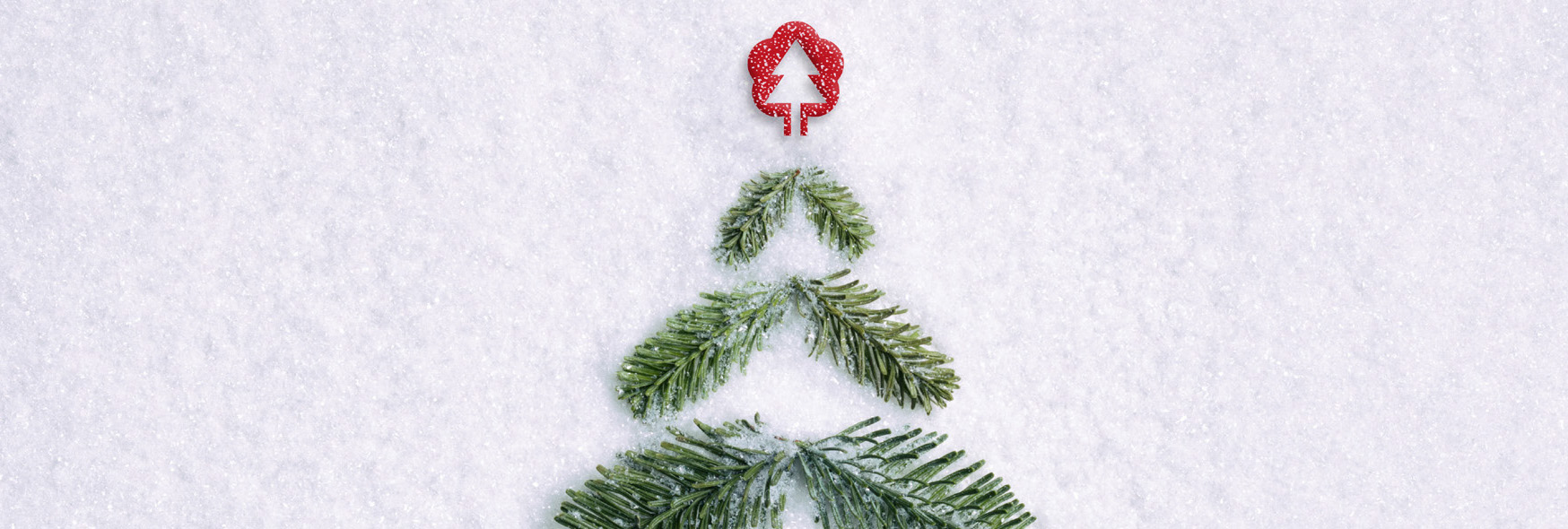 Kleiner liegender Weihnachtszweigbaum